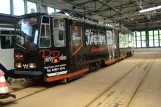 Gotha articulated tram 111 inside the depot Betriebshof (2014)