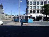Gothenburg articulated tram 371 in the intersection Södra Hamngatan/Västra Hamngatan (2018)