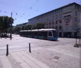 Gothenburg low-floor articulated tram 416 "Carin Mannheimer" on Östra Hamngatan (2018)