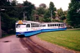 Gothenburg tram line 2 with railcar 718 "Wilheim Stemhammer" at Biskopsgården (1995)