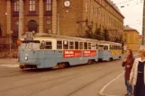Gothenburg tram line 3 with railcar 855 "Jens Mattiasson" on Stampgatan (1980)