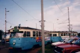 Gothenburg tram line 4 with railcar 819 at Saltholmen (1995)