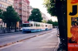 Gothenburg tram line 5 with articulated tram 245 "Andersson &#038; Läling" on Kungsportsavenyen (1995)