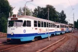 Gothenburg tram line 7 with railcar 840 at Bergsjön (1995)