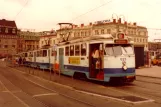 Gothenburg tram line 8 with railcar 623 at Centralstation Drottningtorget (1980)
