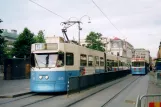 Gothenburg tram line 9 with articulated tram 345 "Andersson &#038; Läling" at Brunnsparken (2005)