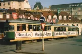 Graz tram line 4 with articulated tram 556 on Jakominiplatz (1986)