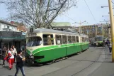 Graz tram line 6 with articulated tram 267 at Jakominiplatz (2012)