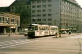 Graz tram line 6 with articulated tram 272 at Eggenbergen Gürtel (1986)