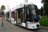 Graz tram line 7 with low-floor articulated tram 658 at Hauptbahnhof (Europaplatz) (2010)