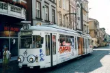 Grudziądz tram line T2 with articulated tram 77 on Rynek (2004)