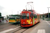 Halberstadt extra line 1 with articulated tram 165 at Hauptbahnhof (2001)