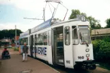 Halberstadt tram line 2 with articulated tram 160 at Sargstedter Weg (2001)