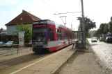 Halle (Saale) extra regional line 15 with low-floor articulated tram 623 at Naumburger Straße (2014)