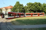 Halle (Saale) tram line 13 with low-floor articulated tram 683 at Frohe Zukunft (2008)
