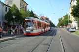 Halle (Saale) tram line 7 with low-floor articulated tram 630 at Reileck (2008)