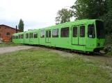 Hannover articulated tram 6129 on the side track at Hannoversches Straßenbahn-Museum (2020)