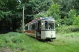 Hannover Hohenfelser Wald with articulated tram 2 outside the museum Hannoversches Straßenbahn-Museum (2008)