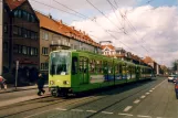 Hannover tram line 3 with articulated tram 6160 at Schünemann Platz (2004)
