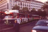 Hannover tram line 5 with articulated tram 514 on Ernst-August-Platz (1986)