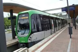 Hannover tram line 7 with articulated tram 3018 at Misburg (2016)