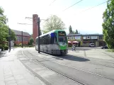 Hannover tram line 8 with articulated tram 3009 at Am Mittelfeld (2020)