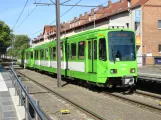 Hannover tram line 9 with articulated tram 6249 at Bauweg (2022)