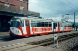 Heidelberg regional line 5 with articulated tram 106 at Edingen Bahnhof (1998)
