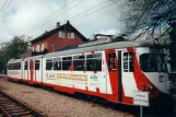 Heidelberg regional line 5 with articulated tram 107 at Vierheim Bahnhof (1998)