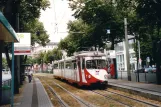 Heidelberg regional line 5 with articulated tram 87 at Rosengarten Mannheim (2003)