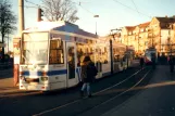 Heidelberg tram line 22 with articulated tram 267 "Simfeopol" at Bismarckplatz (2001)