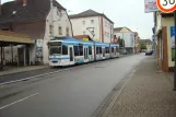 Heidelberg tram line 22 with articulated tram 3262 at Eppelheim Rathaus (2014)