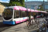 Heidelberg tram line 23 with low-floor articulated tram 276 at Bismarckplatz (2009)