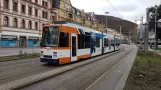 Heidelberg tram line 26 with articulated tram 3261 at Bismarckplatz (2019)