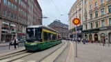 Helsinki extra line 9B with low-floor articulated tram 469 at Kaisaniemenkatu / Kajsaniemigatan (2024)