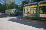 Helsinki tram line 3 with articulated tram 98 on Mannerheimvägen/Mannerheiminte (2019)