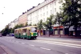 Helsinki tram line 7B with articulated tram 80 on Mannerheimvägen/Mannerheimintie (1992)
