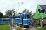 Hoogwoud railcar 212 on the side track at Groene Pade, Hotellet Controversy Tram Inn (2014)