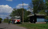 Horlivka tram line 1 with railcar 411 at Chaikovska Street (2011)