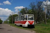 Horlivka tram line 1 with railcar 411 on Orlovska Ulitsa (Orlovs'ka St) (2011)