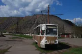 Horlivka tram line 1 with railcar 413 at Kolhospna Street (2011)