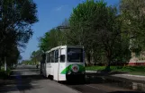 Horlivka tram line 7 with railcar 417 on Zhovtneva Ulitsa (2011)