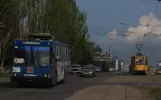 Horlivka tram line 8 with railcar 412 on Prospekt Lenina (Lenina Ave) (2011)