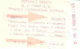 Hour ticket for Dopravní podnik hlavního města Prahy (DPP), the front (2001)
