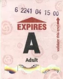 Hour ticket for Metropolitan Area Express (MAX), the front (2016)