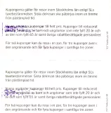 Hour ticket for Storstockholms Lokaltrafik (SL), the back (2009)