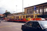 Innsbruck Stubaitalbahn (STB) with articulated tram 86 at Hauptbahnhof (1991)