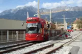 Innsbruck Stubaitalbahn (STB) with low-floor articulated tram 325 near IVB-Betriebsbahnhof (2012)