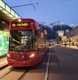 Innsbruck Stubaitalbahn (STB) with low-floor articulated tram 326 at Hauptbahnhof (2020)