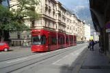 Innsbruck tram line 1 with low-floor articulated tram 309 at Ingenieur-Etzel-Straße (2012)